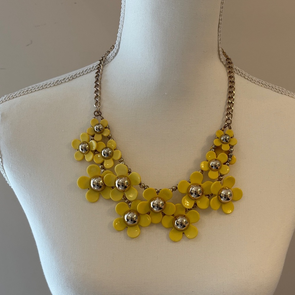 Charming Charlie Yellow Floral Statement Necklace - Women Jewelry